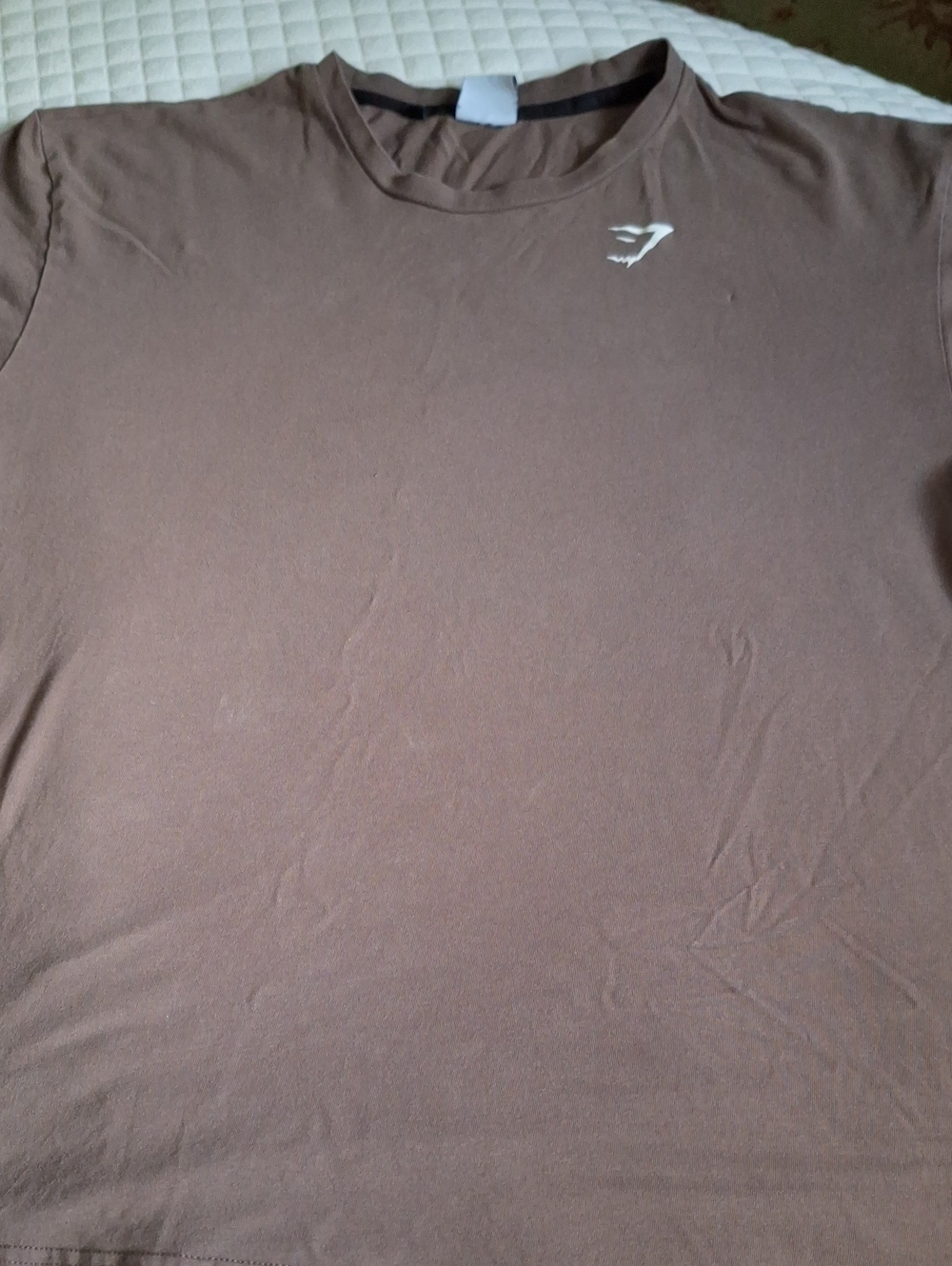 Gymshark Brown Short-Sleeve Athletic Tee with Small Logo